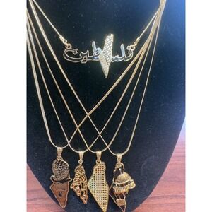 Palestine Necklace Chain Pendant imitated gold gift Jewelry women  قلاده فلسطين
